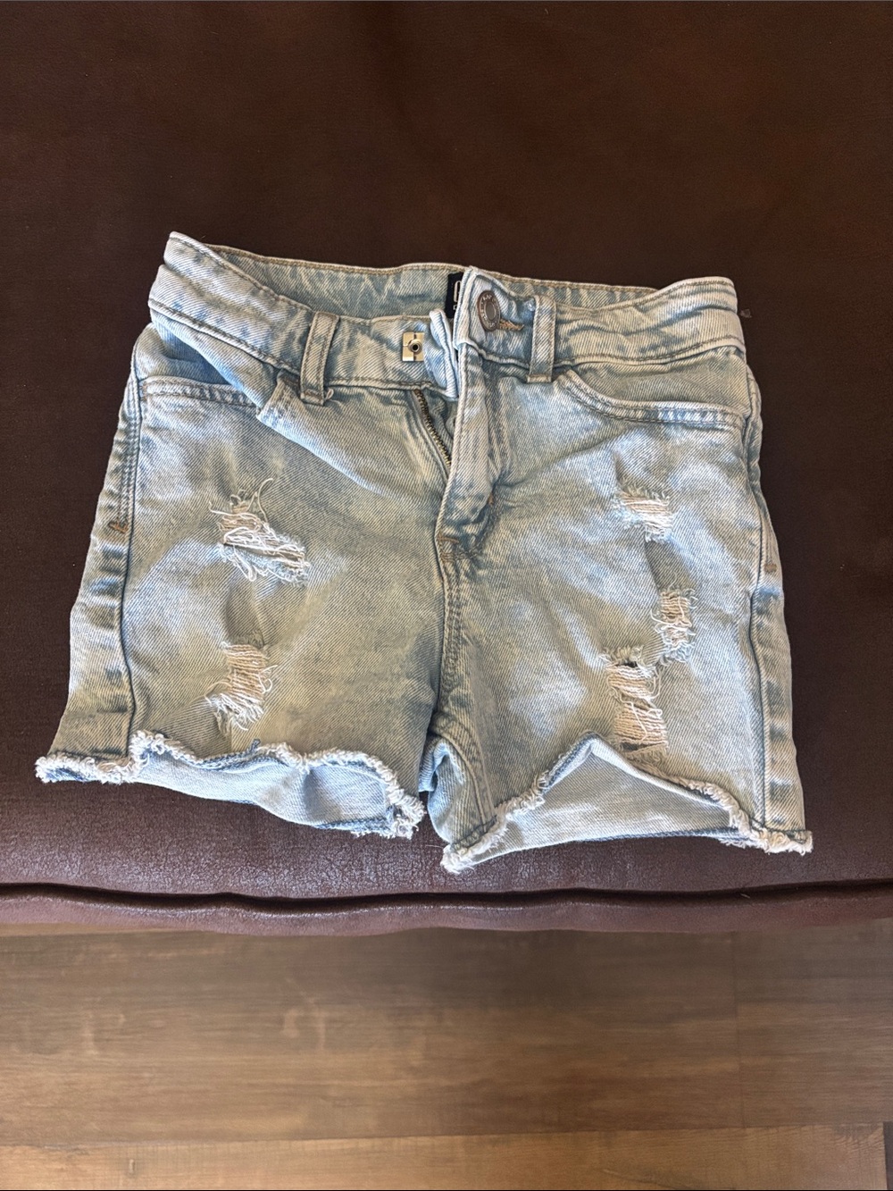 Kids stretch high waisted shorts